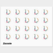 Watercolor letter D met rozen Ronde Sticker (Vel)