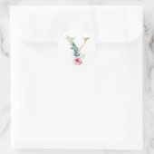 Watercolor letter Y met rozen Ronde Sticker (Tas)