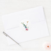 Watercolor letter Y met rozen Ronde Sticker (Envelop)