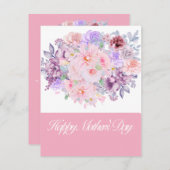 Watercolor Levendig Bloemstuk Aangepast Feestdagenkaart (Voorkant / Achterkant)