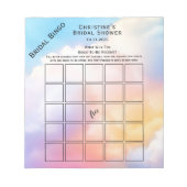 Watercolor levendig Bruidsdouche Bingo Feestspel Notitieblok (Voorkant)