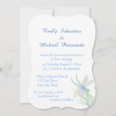 Watercolor Libelle Blauw Groen Natuur Bruiloft Kaart (Achterkant)