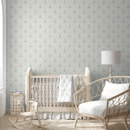 Watercolor Lichtblauwe Anker Diamant Kust Behang