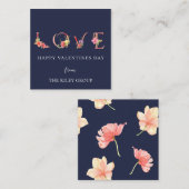 Watercolor LIEFDE Bloem Notitiekaartje (Voorkant / Achterkant)