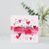 Watercolor liefde kaart (Staand voorkant)