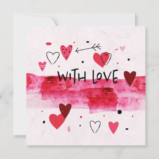 Watercolor liefde kaart (Voorkant)