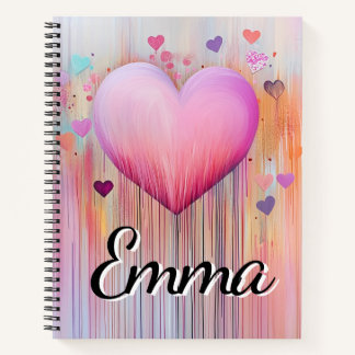 Watercolor Liefde Stroomt Hart Notitieboek