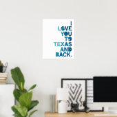 Watercolor Liefde Van Texas Naar Huis Poster (Thuiskantoor)