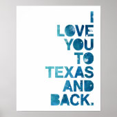 Watercolor Liefde Van Texas Naar Huis Poster (Voorkant)