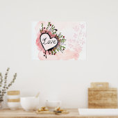 Watercolor Liefdeshart Poster (Keuken)