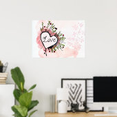 Watercolor Liefdeshart Poster (Thuiskantoor)