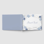 Watercolor Light Blue Floral Wedding Gastenboek (Volledig)