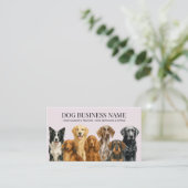 Watercolor Lilac Dog Breeds Pet Groomer Visitekaartje (Staand voorkant)