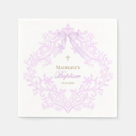  watercolor lilac purple Baptism Servet