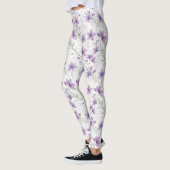 Watercolor Lilac Wildflower Pattern Leggings (Links)