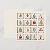 Watercolor Lineart Kerstpatroon Kaart (Voorkant / Achterkant)