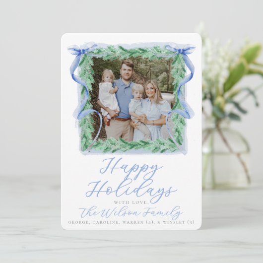 Watercolor Lint Kerstkaart (Staand voorkant)