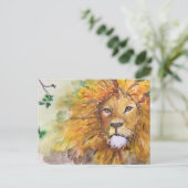 Watercolor Lion Postcard Briefkaart (Staand voorkant)