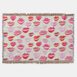 Watercolor Lippen Deken