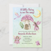 Watercolor Little Fairy Whimsical Baby Shower Kaart (Voorkant)