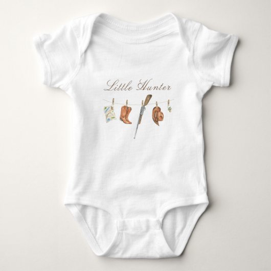 Watercolor Little Hunter Baby Shower Romper (Voorkant)