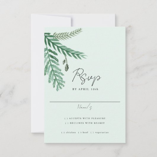 Watercolor Little Palm RSVP kaart (Voorkant)