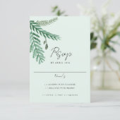 Watercolor Little Palm RSVP kaart (Staand voorkant)