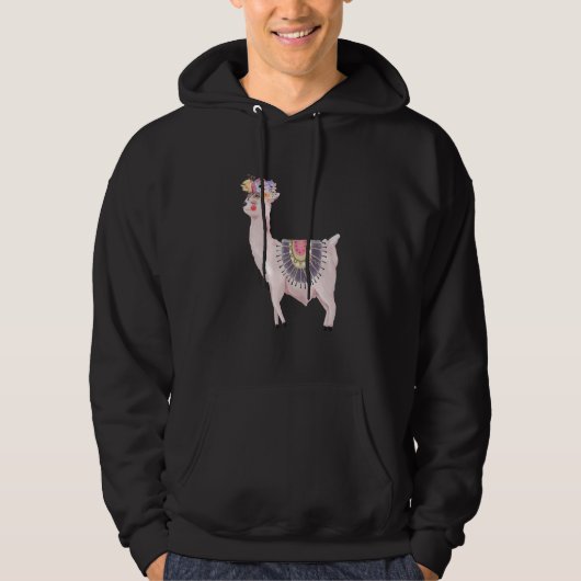 Watercolor Llama Alpaca Boy Girl Kids Hoodie (Voorkant)