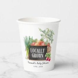 Watercolor Locally Grown Baby Shower Papieren Bekers