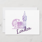 Watercolor Londen Big Ben Kerstkaart – Brits (Voorkant)