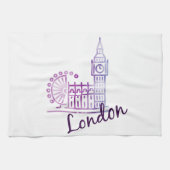 Watercolor Londen Big Ben Theedoek – Brits (Horizontaal)