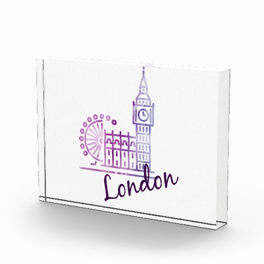 Watercolor London, Big Ben Fotoblokken (Rechts)