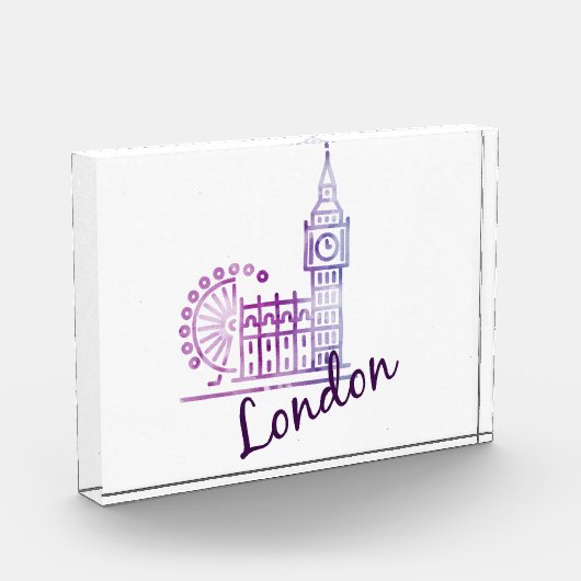 Watercolor London, Big Ben Fotoblokken (Links)