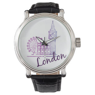 Watercolor London, Big Ben Horloge