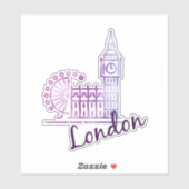 Watercolor London, Big Ben Sticker (Vel)