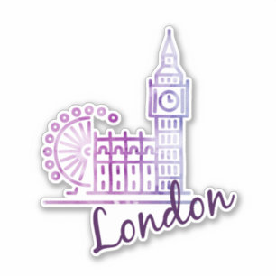 Watercolor London, Big Ben Sticker