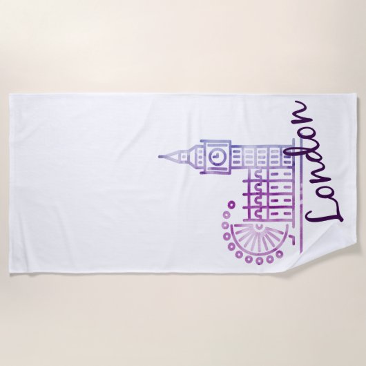 Watercolor London, Big Ben Strandlaken (Voorkant)