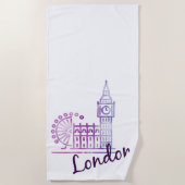 Watercolor London, Big Ben Strandlaken (Voorkant)