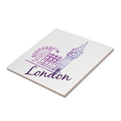 Watercolor London, Big Ben Tegeltje (Zijkant)