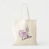 Watercolor London, Big Ben Tote Bag (Voorkant)