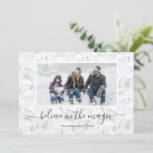 Watercolor Loof Foto Geloof Kerstkaarten Feestdagenkaart (Staand voorkant)