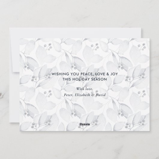 Watercolor Loof Foto Geloof Kerstkaarten Feestdagenkaart (Achterkant)