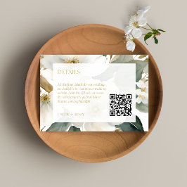 Watercolor Loof Huwelijks QR-code Details  RSVP Kaartje