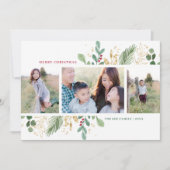 Watercolor Loof Multi-fotolijst Vakantiewenskaart Feestdagenkaart (Voorkant)