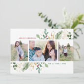 Watercolor Loof Multi-fotolijst Vakantiewenskaart Feestdagenkaart (Staand voorkant)