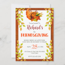 Watercolor Loof Thanksgiving Feest Diner