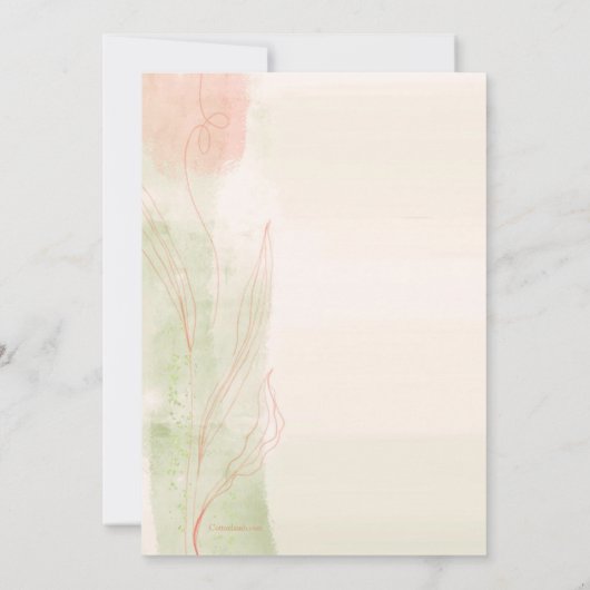 Watercolor Loof Uitnodiging (Achterkant)