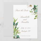 Watercolor Loofwerk Save-the-Date Huwelijk Kaart (Voorkant / Achterkant)