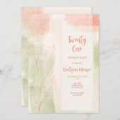 Watercolor Loofwerk Uitnodiging (Voorkant / Achterkant)