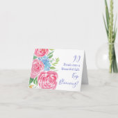 Watercolor Losse Rozen & Hydrangea 90ste Verjaarda Kaart (Voorkant)